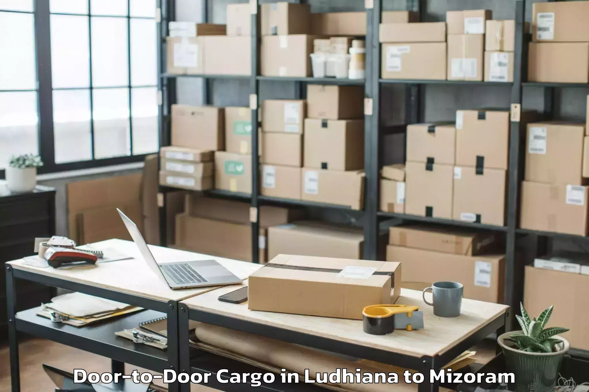 Professional Ludhiana to Mizoram University Aizawl Door To Door Cargo